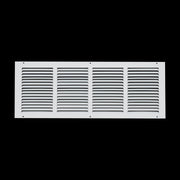 24 x 8-inch White Steel flat stamped return grille, front view