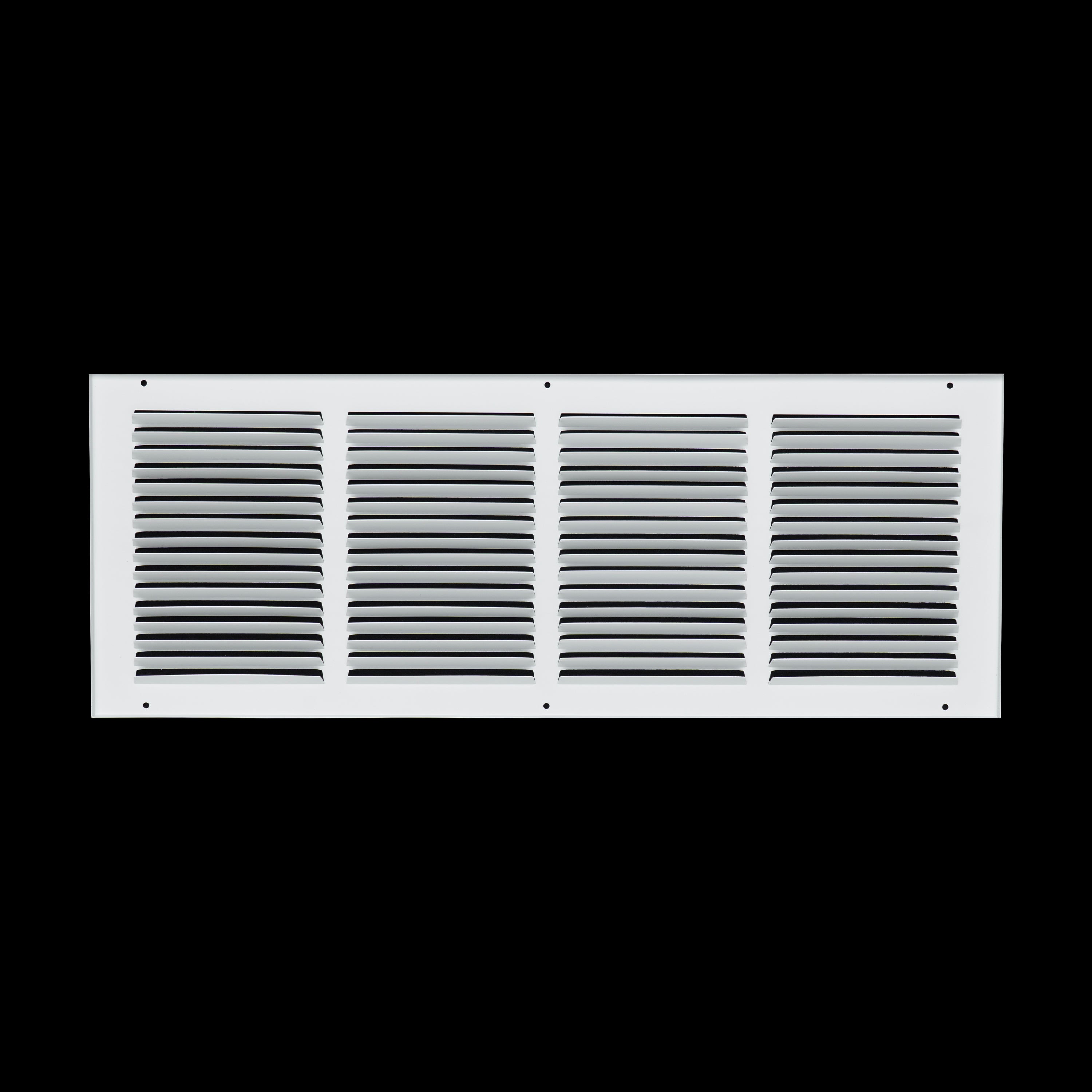 24 x 8-inch White Steel flat stamped return grille, rear view