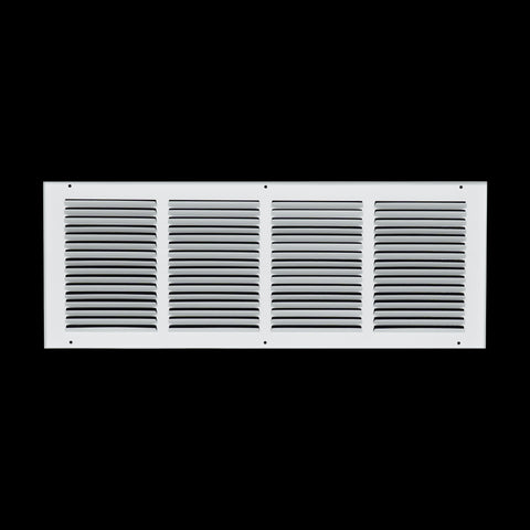 24 x 8-inch White Steel flat stamped return grille, rear view