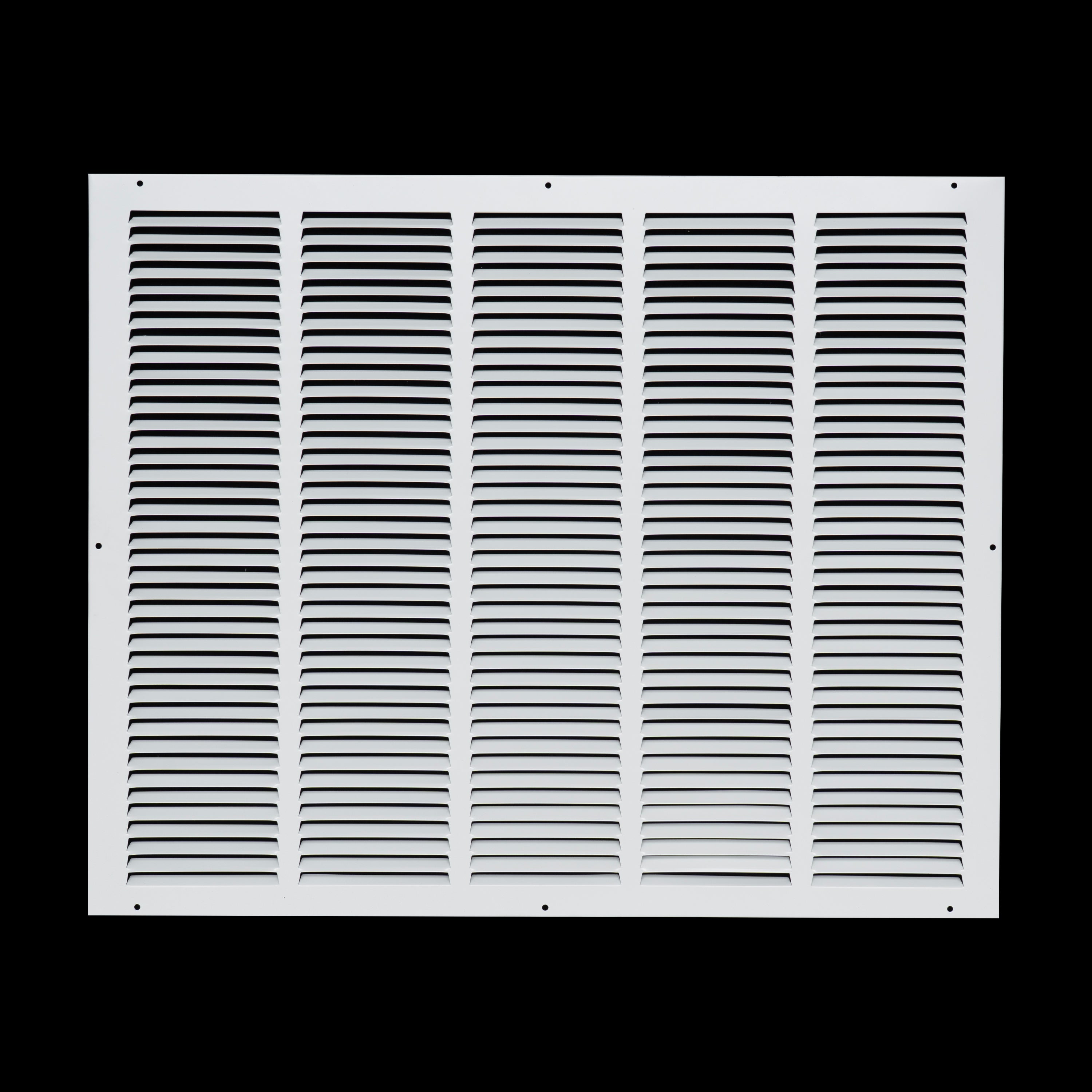 25 x 20-inch White Steel flat stamped return grille, front view