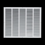 25x20 White Steel Return Air Grille, High-Airflow HVAC Cold Air Intake for Wall & Ceiling