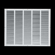25 x 20-inch White Steel flat stamped return grille, front view