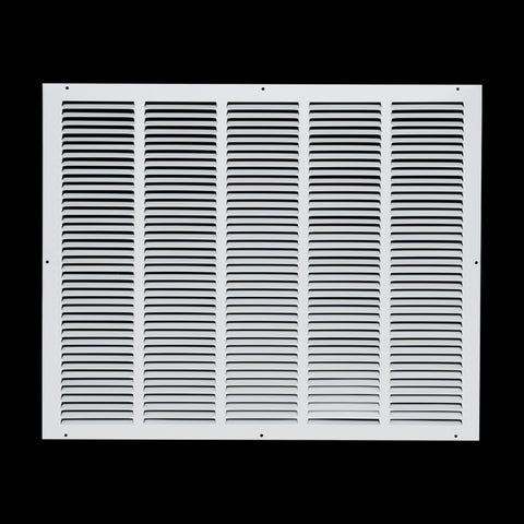 25 x 20-inch White Steel flat stamped return grille, front view