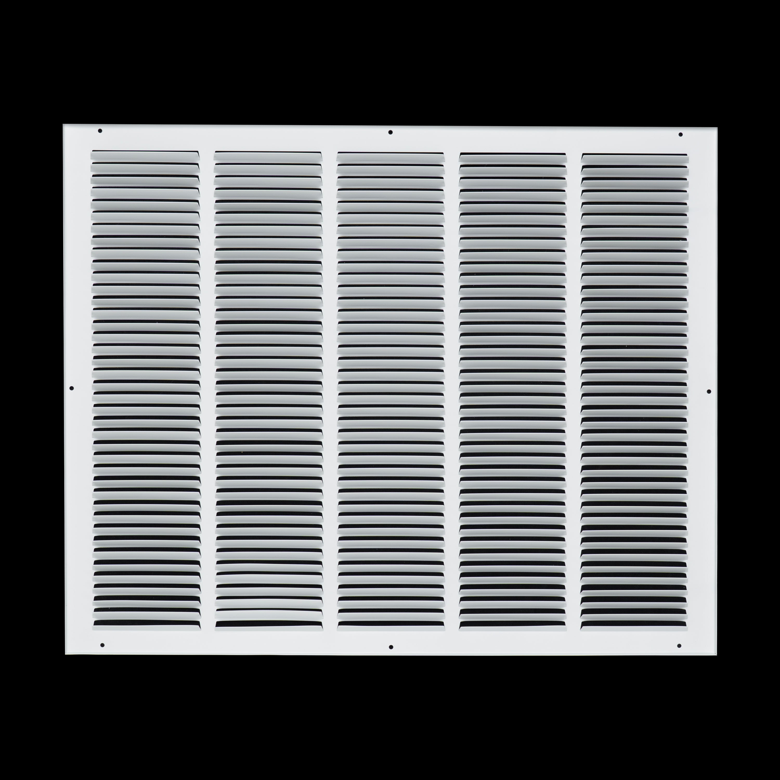 25 x 20-inch White Steel flat stamped return grille, rear view