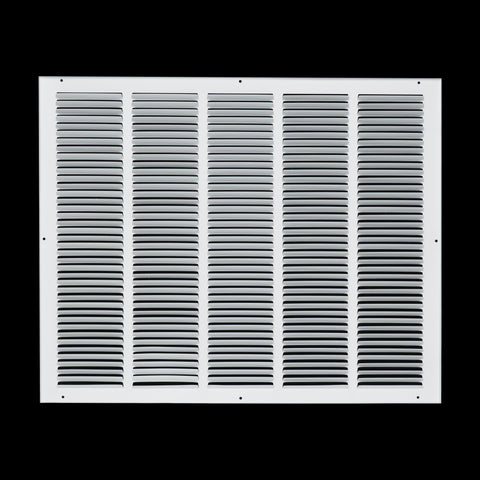 25 x 20-inch White Steel flat stamped return grille, rear view