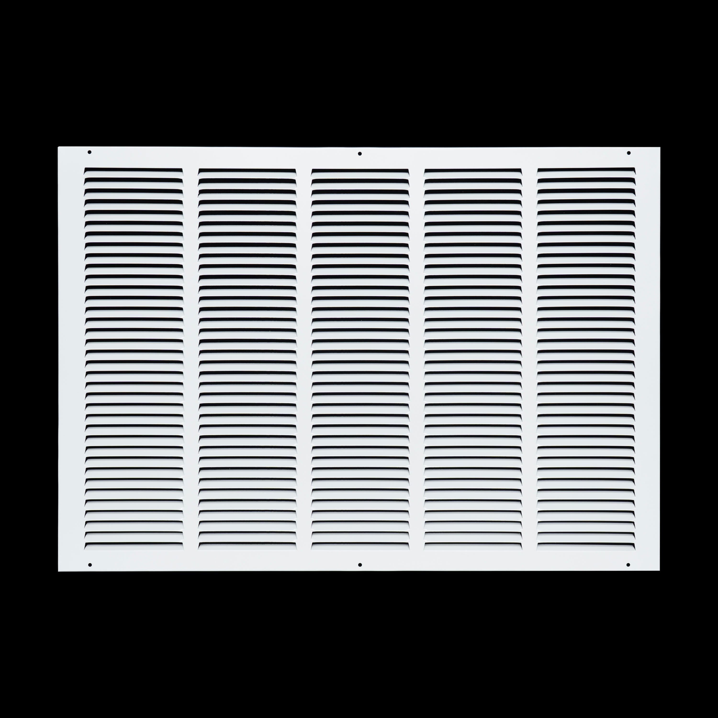 26 x 18-inch White Steel flat stamped return grille, front view