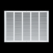 26 x 18-inch White Steel flat stamped return grille, front view