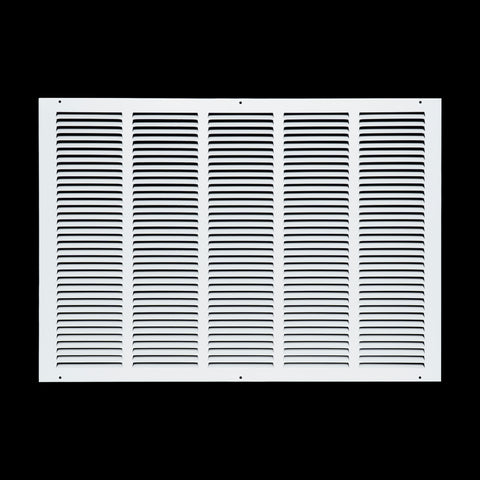26 x 18-inch White Steel flat stamped return grille, front view