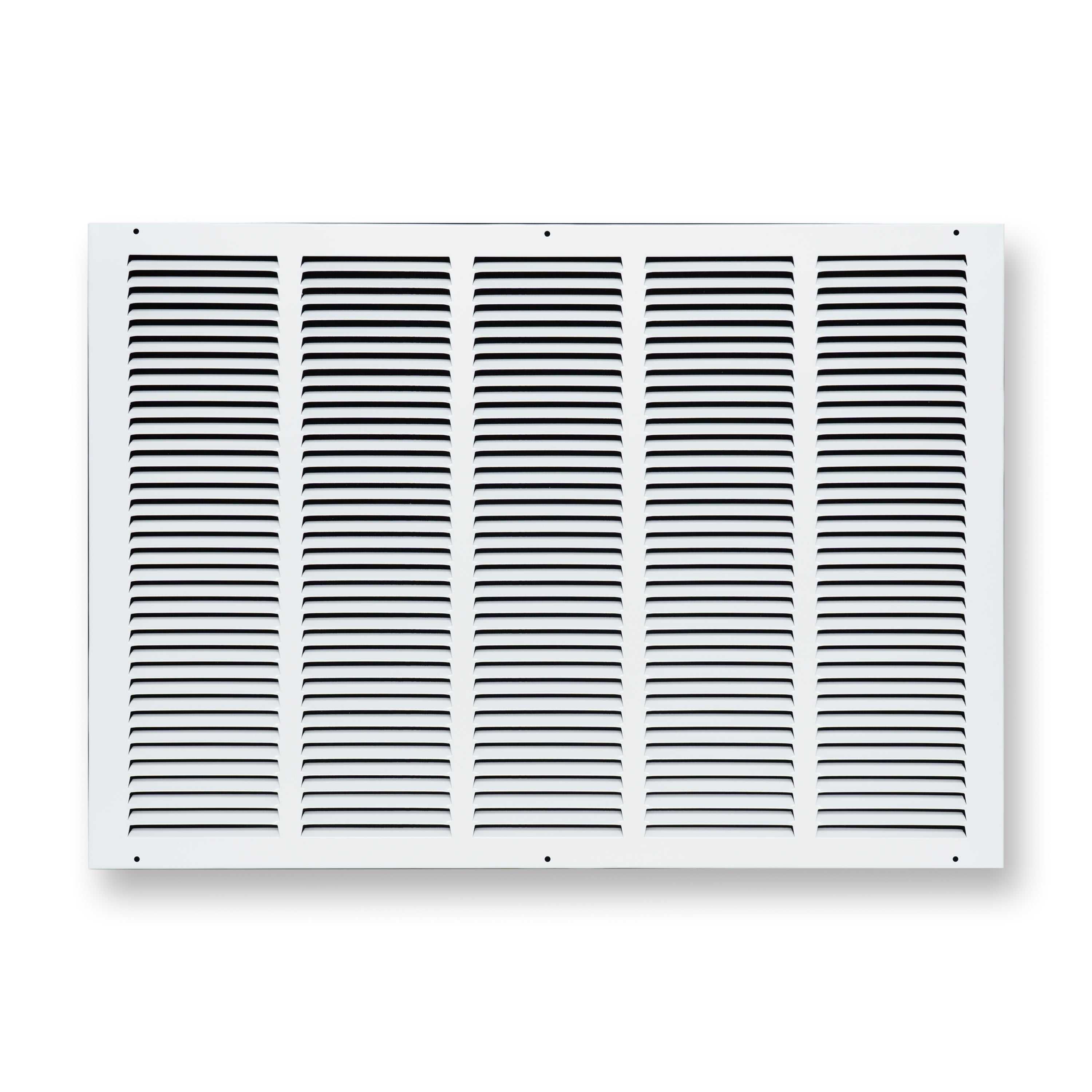 26 x 18-inch White Steel flat stamped return grille, front view 2