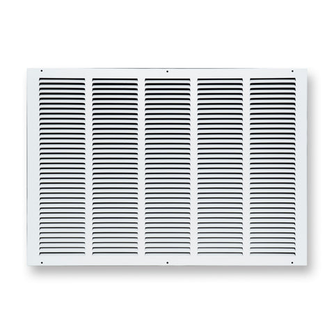 26 x 18-inch White Steel flat stamped return grille, front view 2