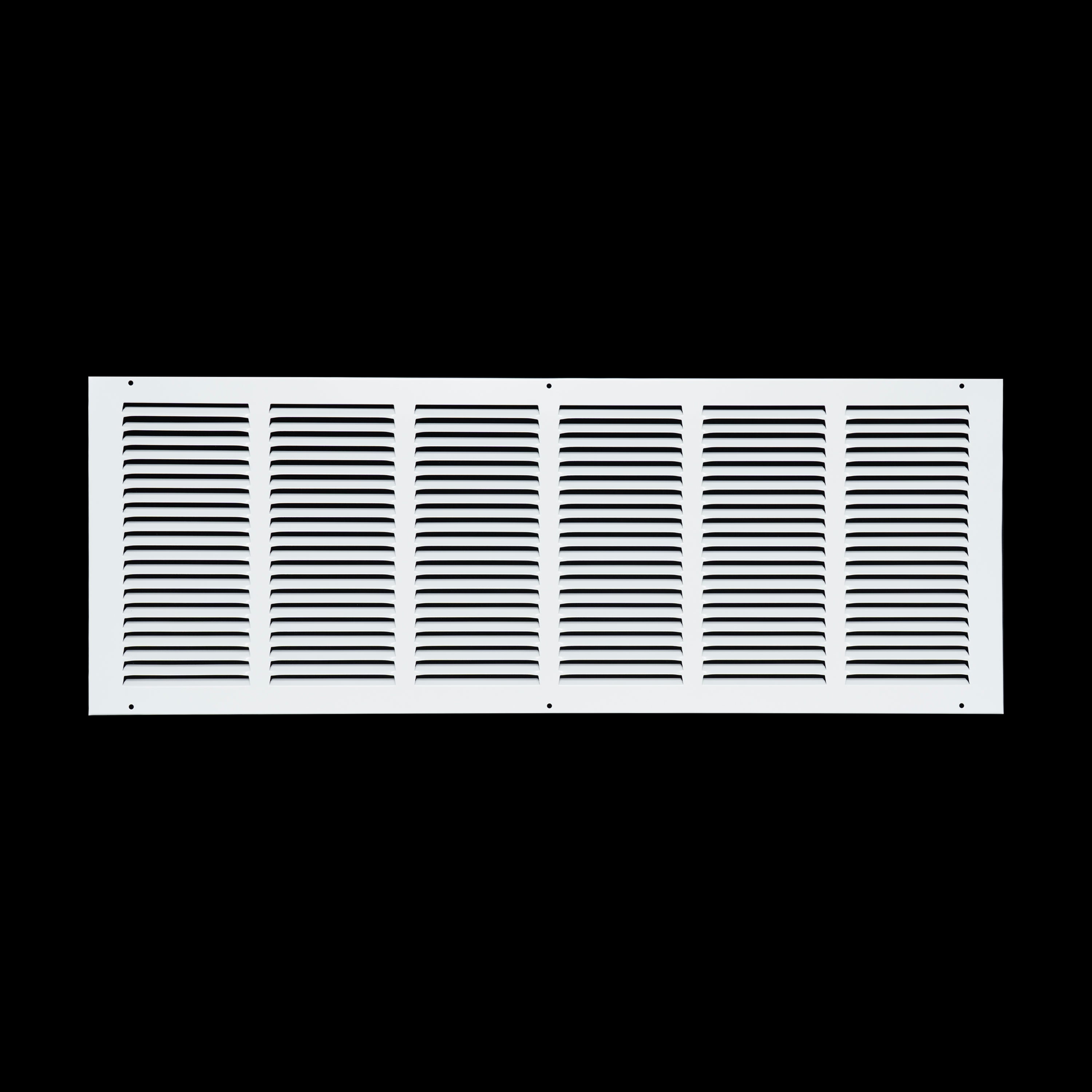 30 x 10-inch White Steel flat stamped return grille, front view