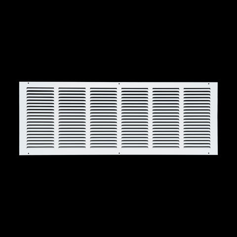 30 x 10-inch White Steel flat stamped return grille, front view