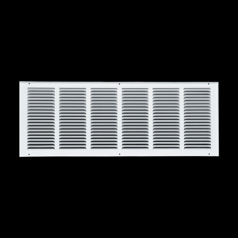 30 x 10-inch White Steel flat stamped return grille, rear view