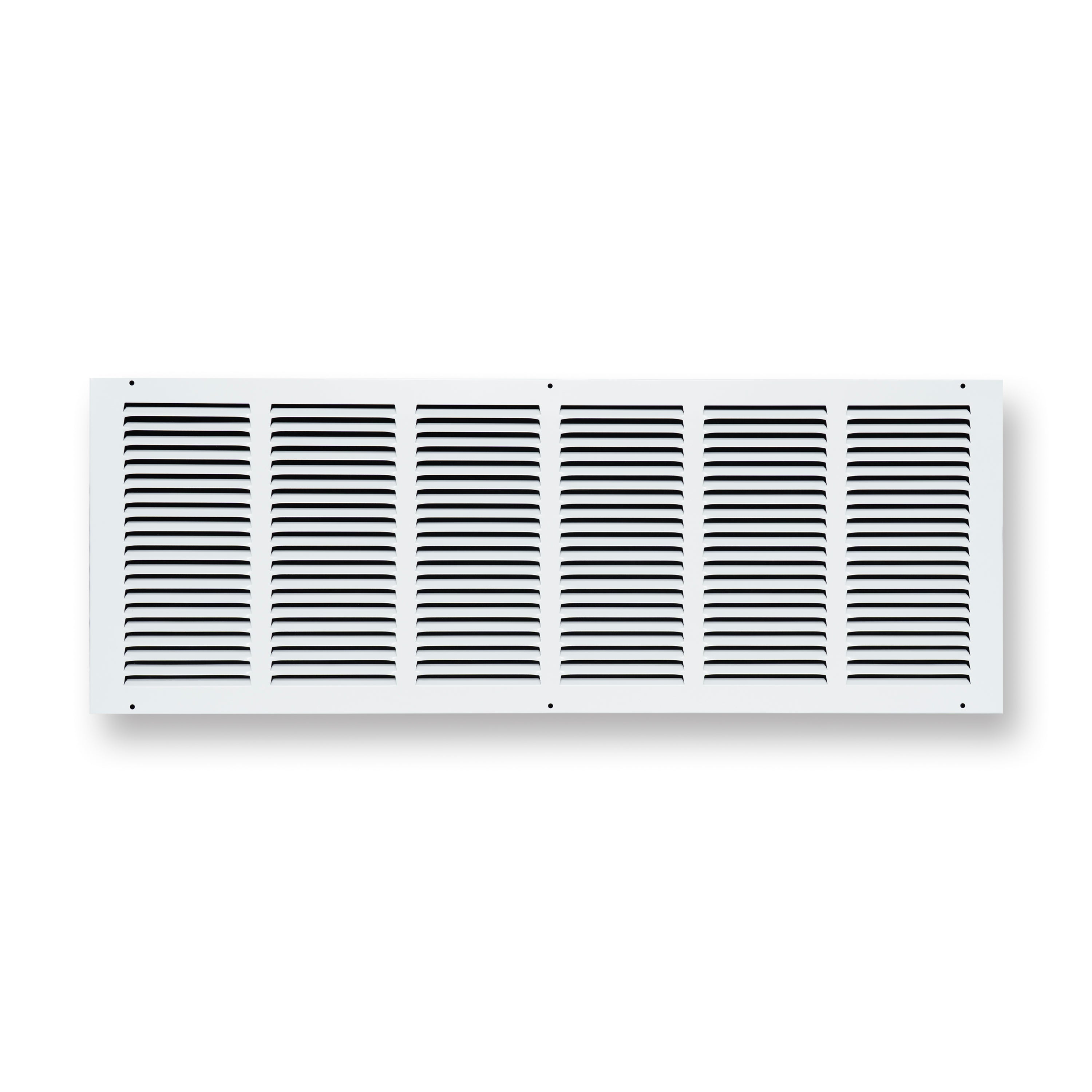 30 x 10-inch White Steel flat stamped return grille, front view 2