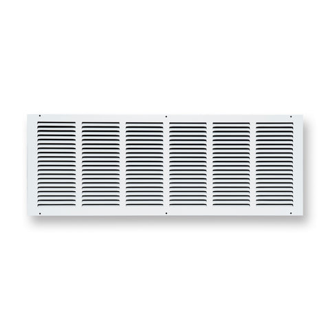 30 x 10-inch White Steel flat stamped return grille, front view 2
