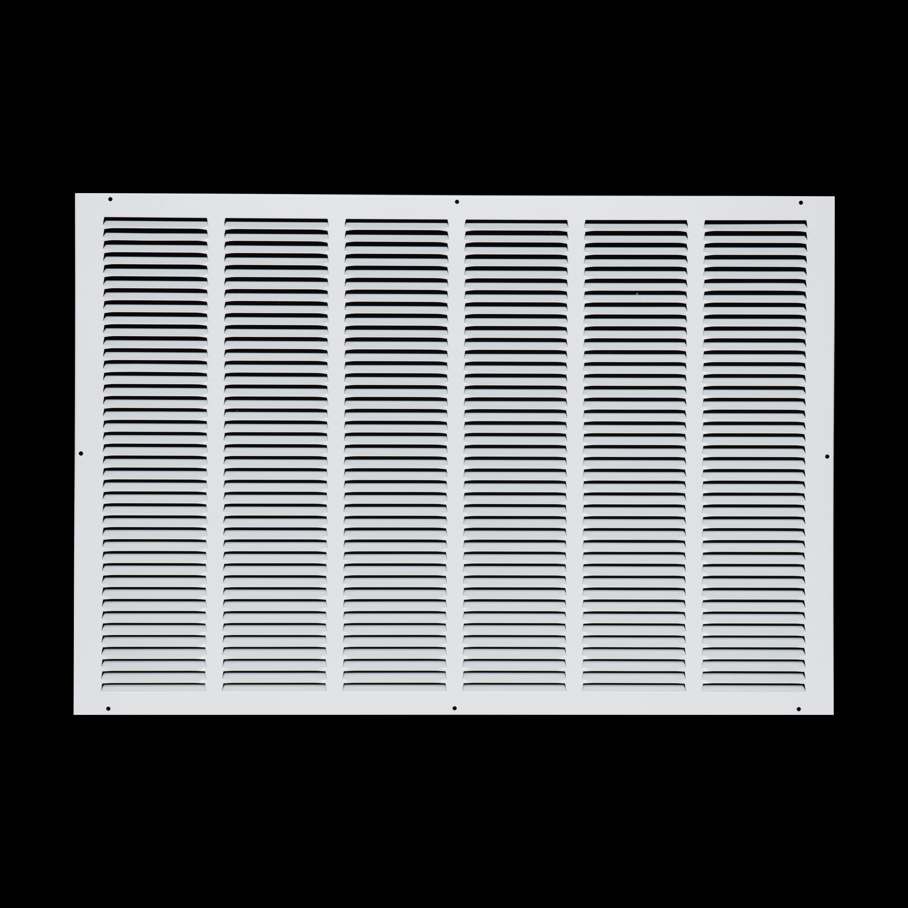 30 x 20-inch White Steel flat stamped return grille, front view