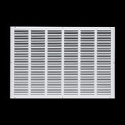30 x 20-inch White Steel flat stamped return grille, front view