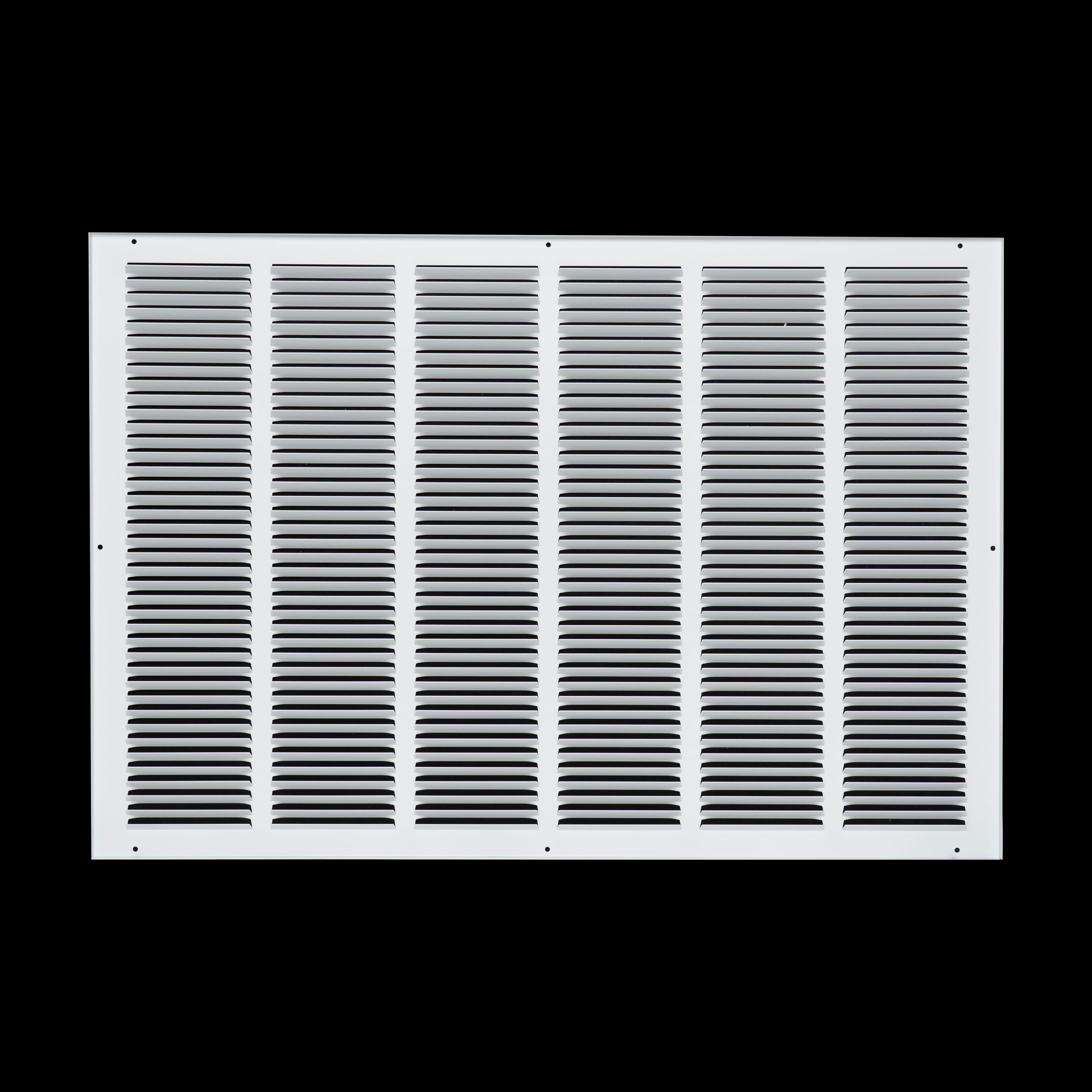 30 x 20-inch White Steel flat stamped return grille, rear view