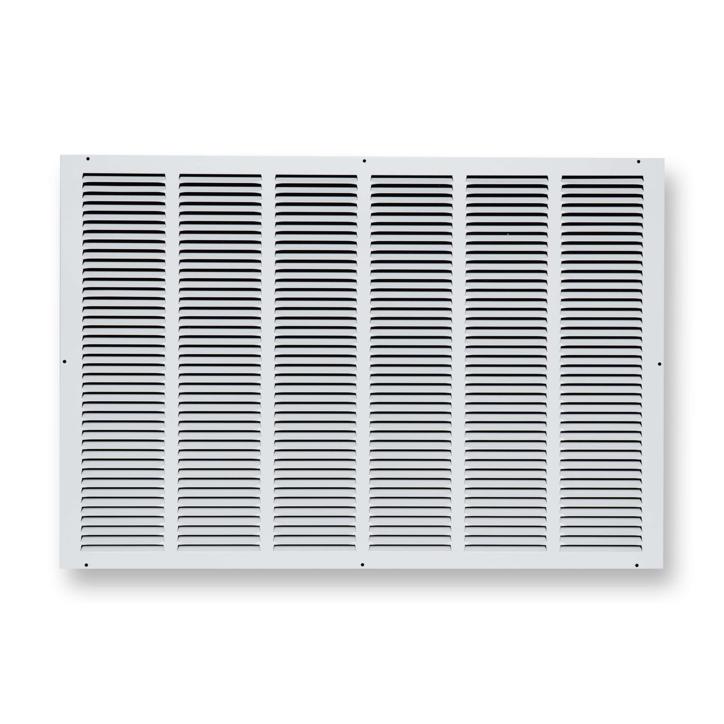 30 x 20-inch White Steel flat stamped return grille, front view 2