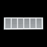 30x8 White Steel Return Air Grille, High-Airflow HVAC Cold Air Intake for Wall & Ceiling