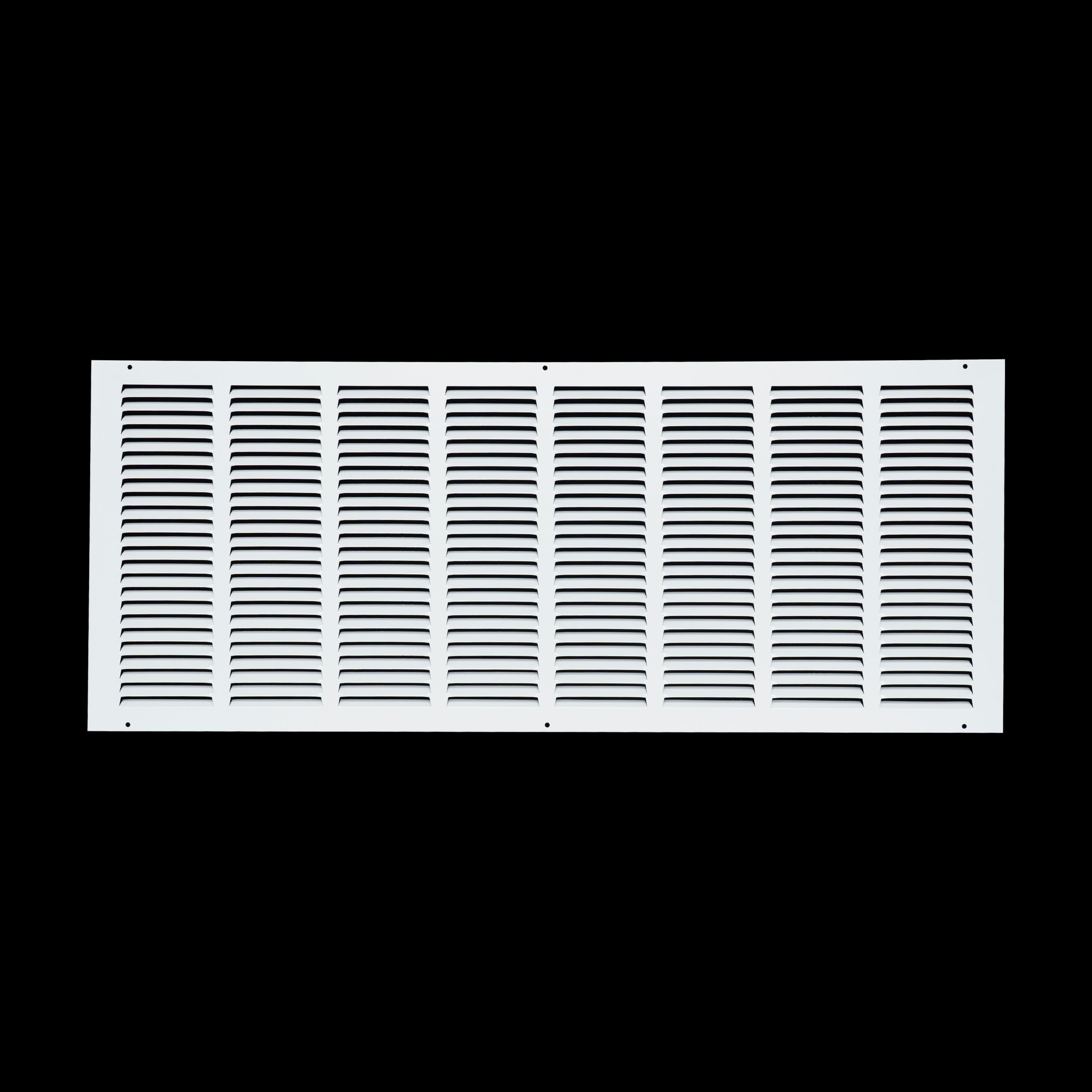 32 x 12-inch White Steel flat stamped return grille, front view