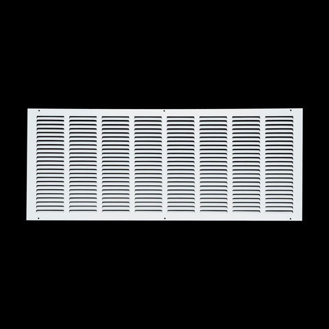 32 x 12-inch White Steel flat stamped return grille, front view