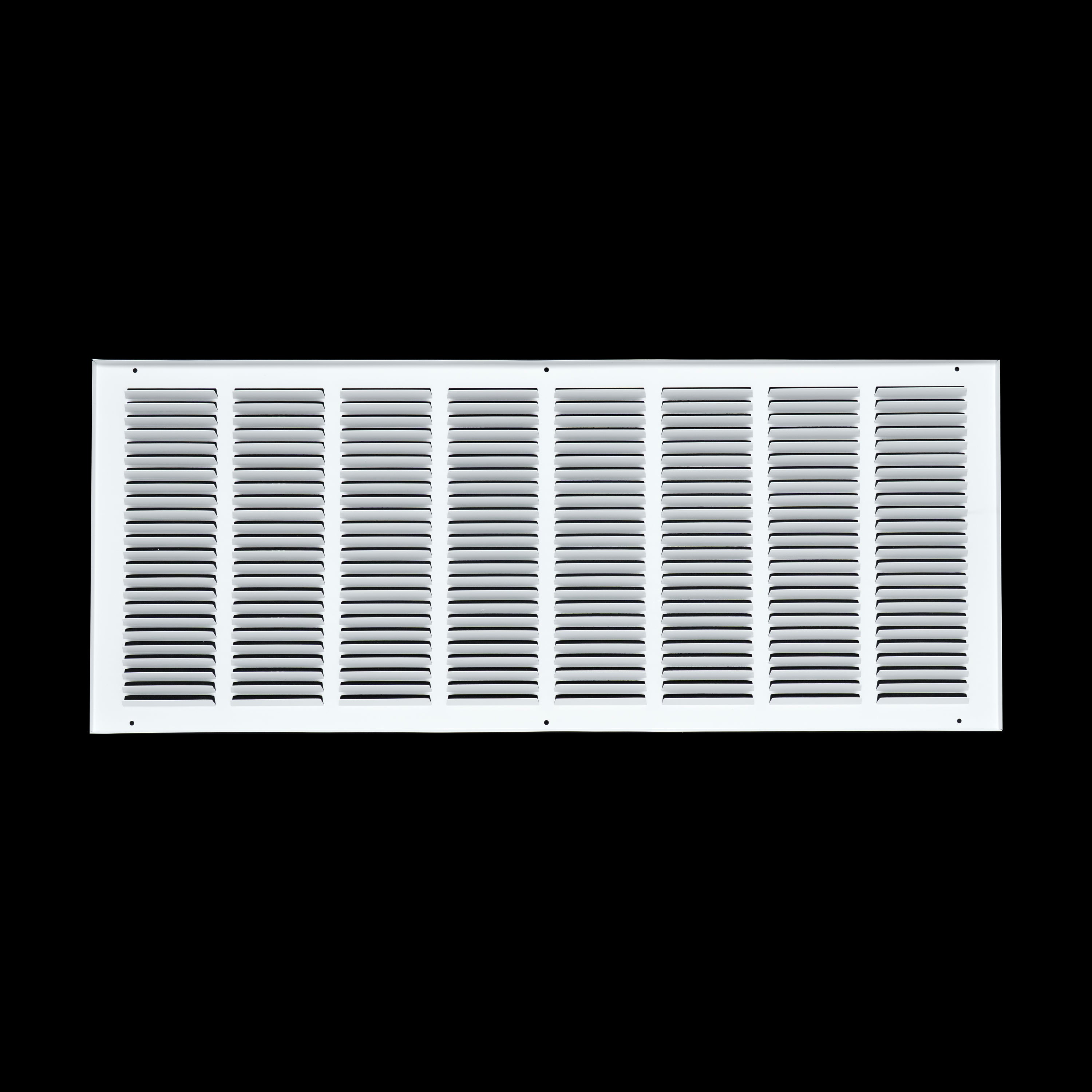 32 x 12-inch White Steel flat stamped return grille, rear view