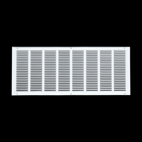 32 x 12-inch White Steel flat stamped return grille, rear view