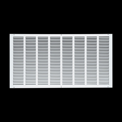 32 x 16-inch White Steel flat stamped return grille, front view