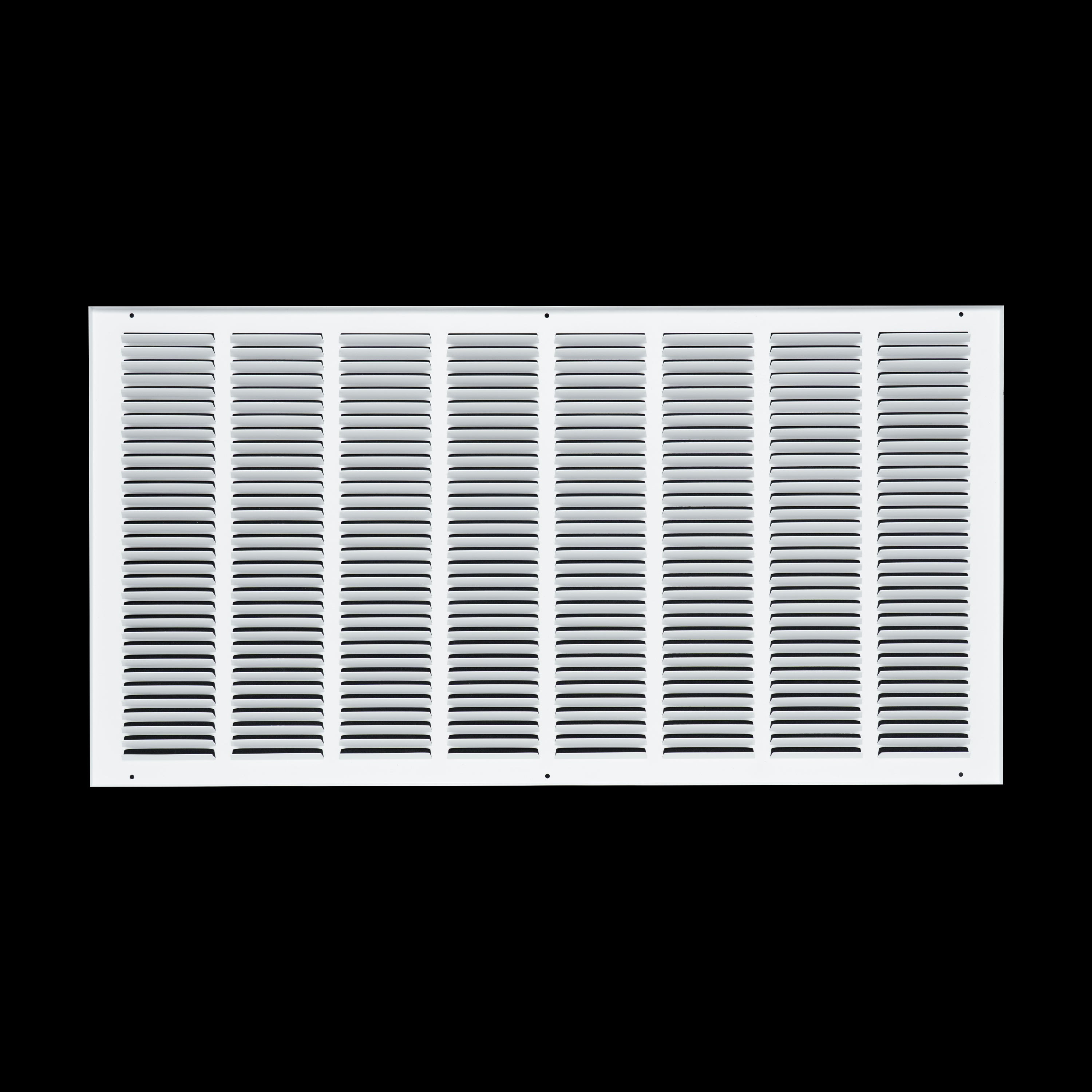 32 x 16-inch White Steel flat stamped return grille, rear view