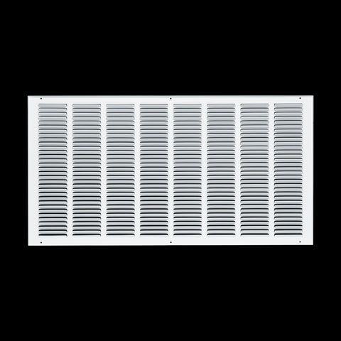32 x 16-inch White Steel flat stamped return grille, rear view
