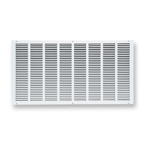 32 x 16-inch White Steel flat stamped return grille, front view 2