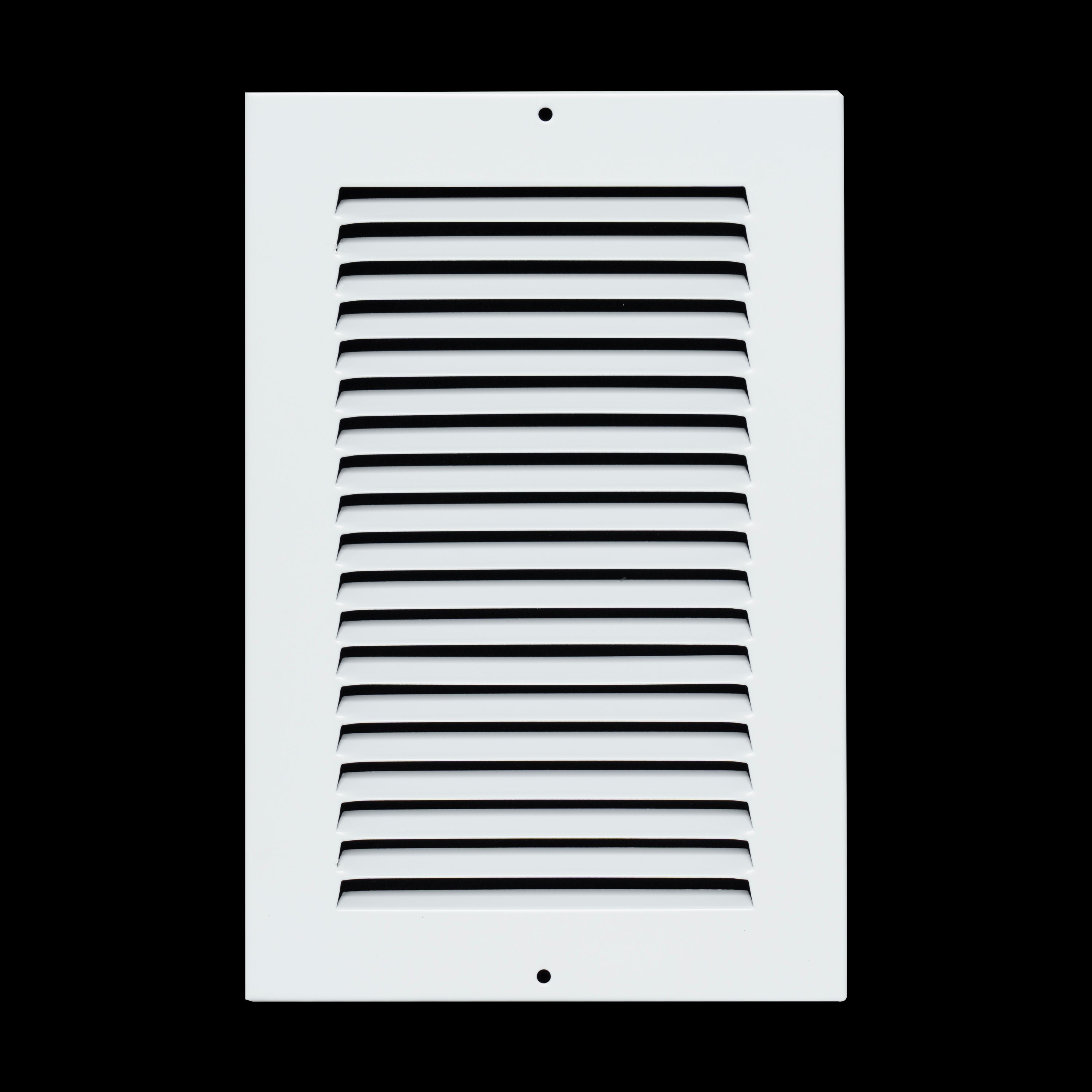 6 x 10-inch White Steel flat stamped return grille, front view