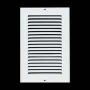 6 x 10-inch White Steel flat stamped return grille, front view