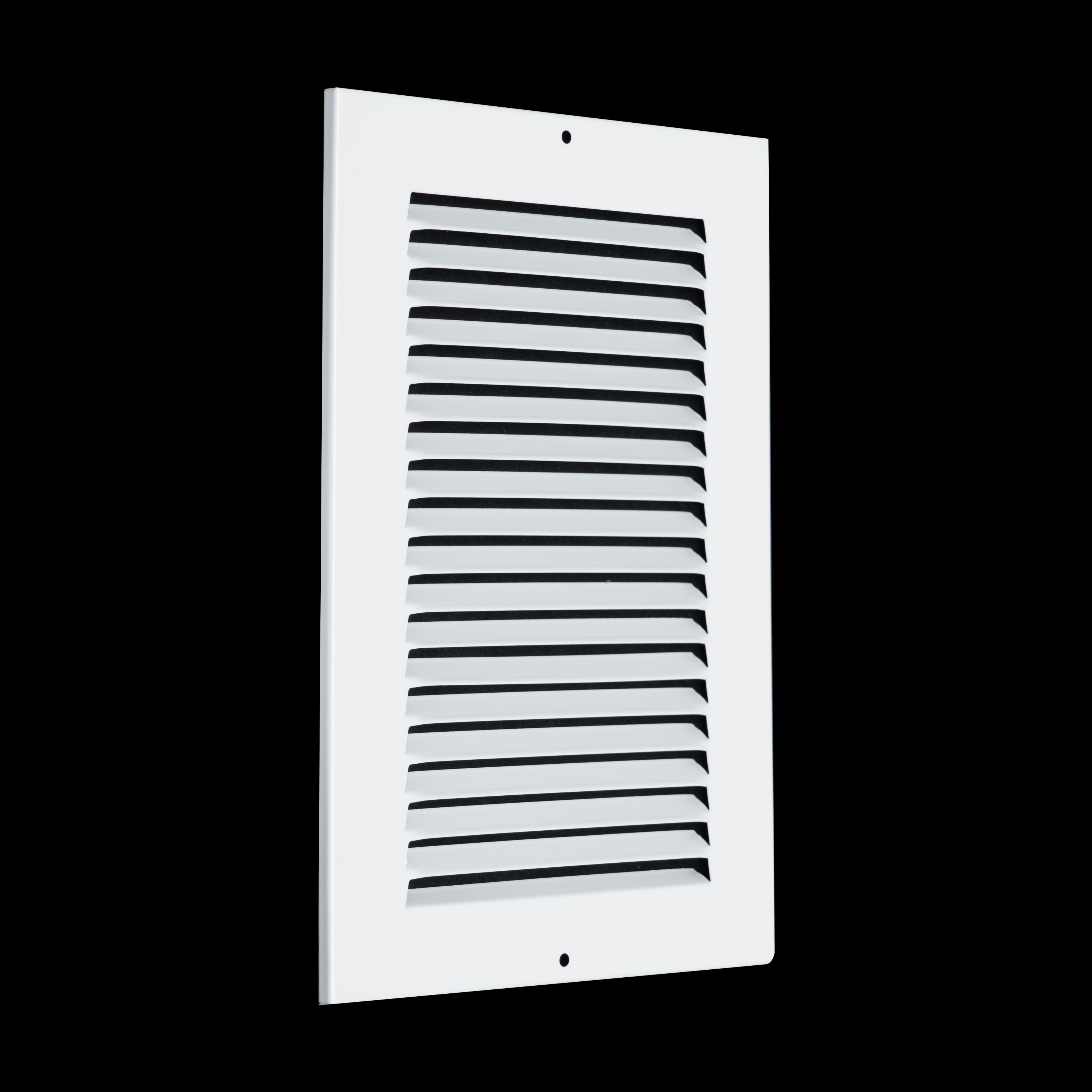 6 x 10-inch White Steel flat stamped return grille, angled view