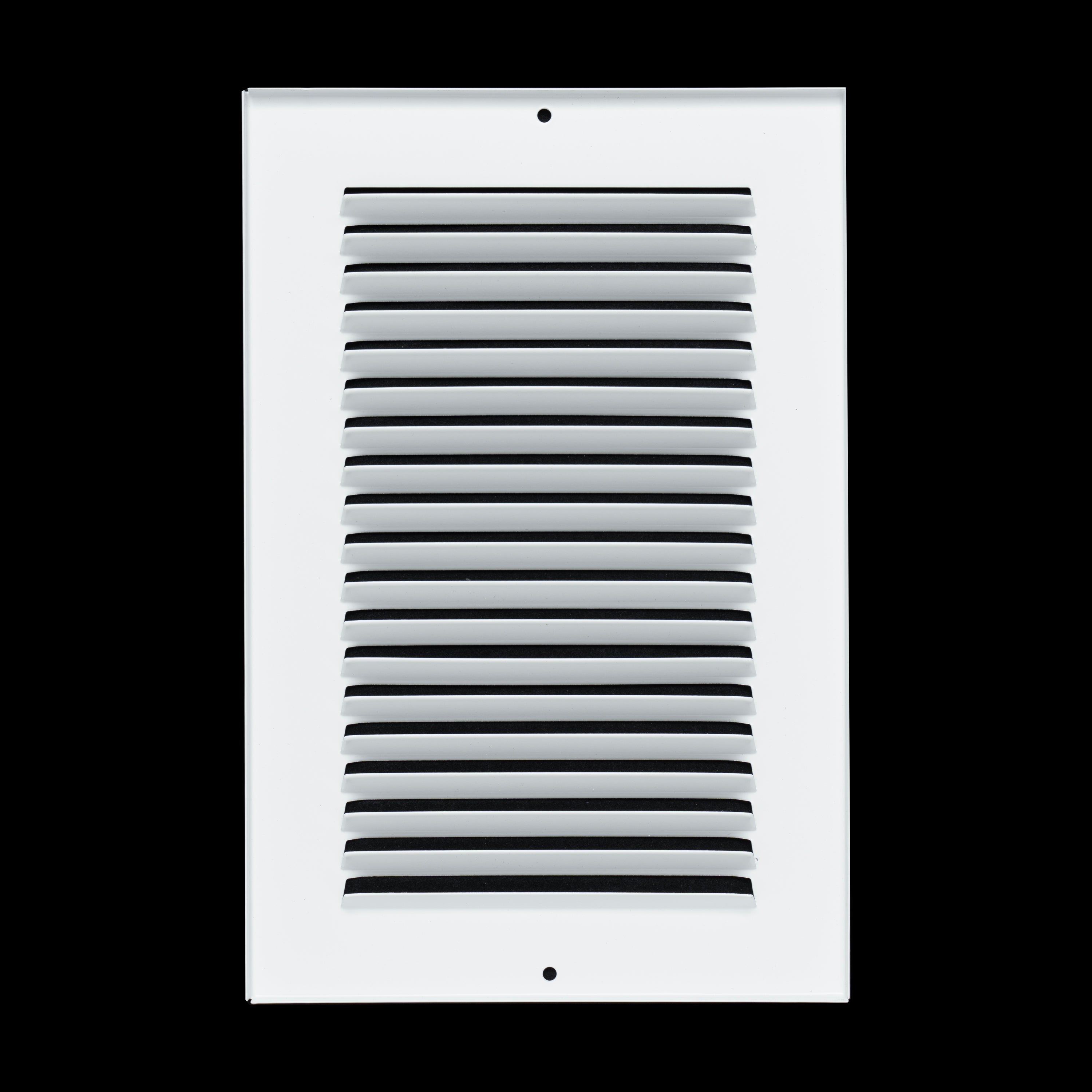 6 x 10-inch White Steel flat stamped return grille, rear view