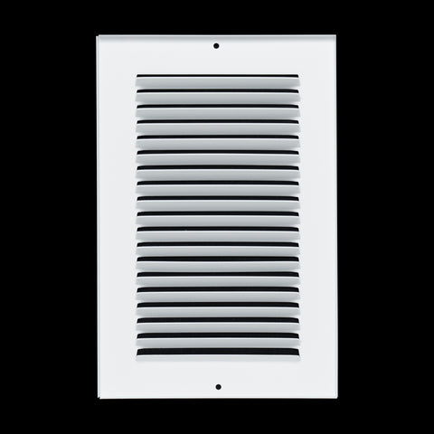 6 x 10-inch White Steel flat stamped return grille, rear view