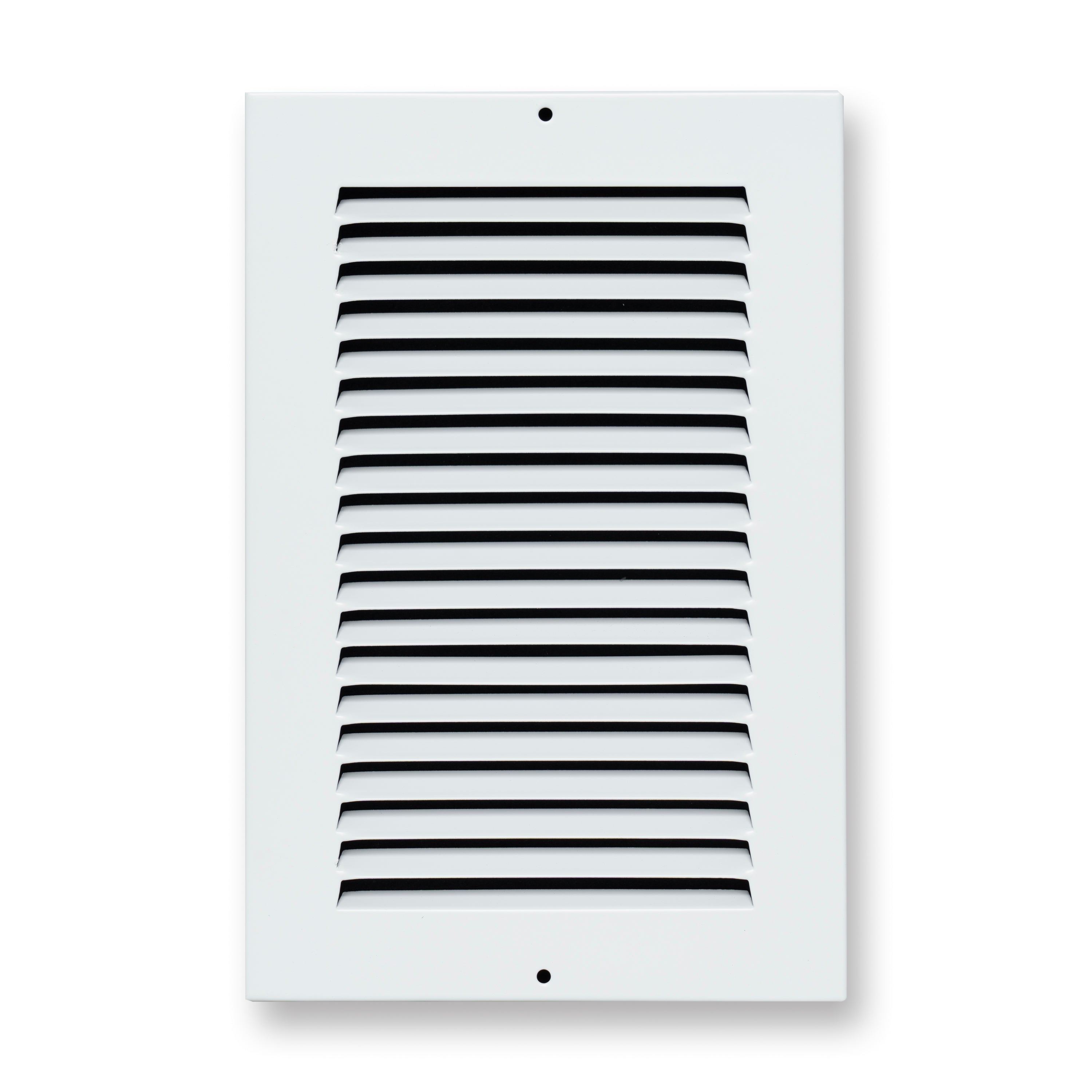 6 x 10-inch White Steel flat stamped return grille, front view 2