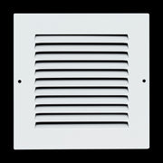 6 x 6-inch White Steel flat stamped return grille, front view