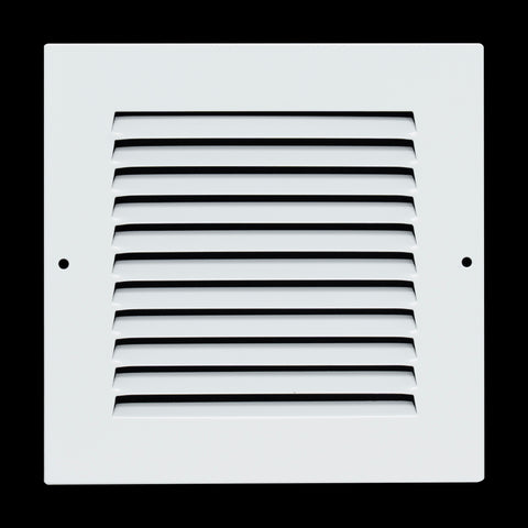 6 x 6-inch White Steel flat stamped return grille, front view