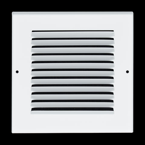 6 x 6-inch White Steel flat stamped return grille, rear view
