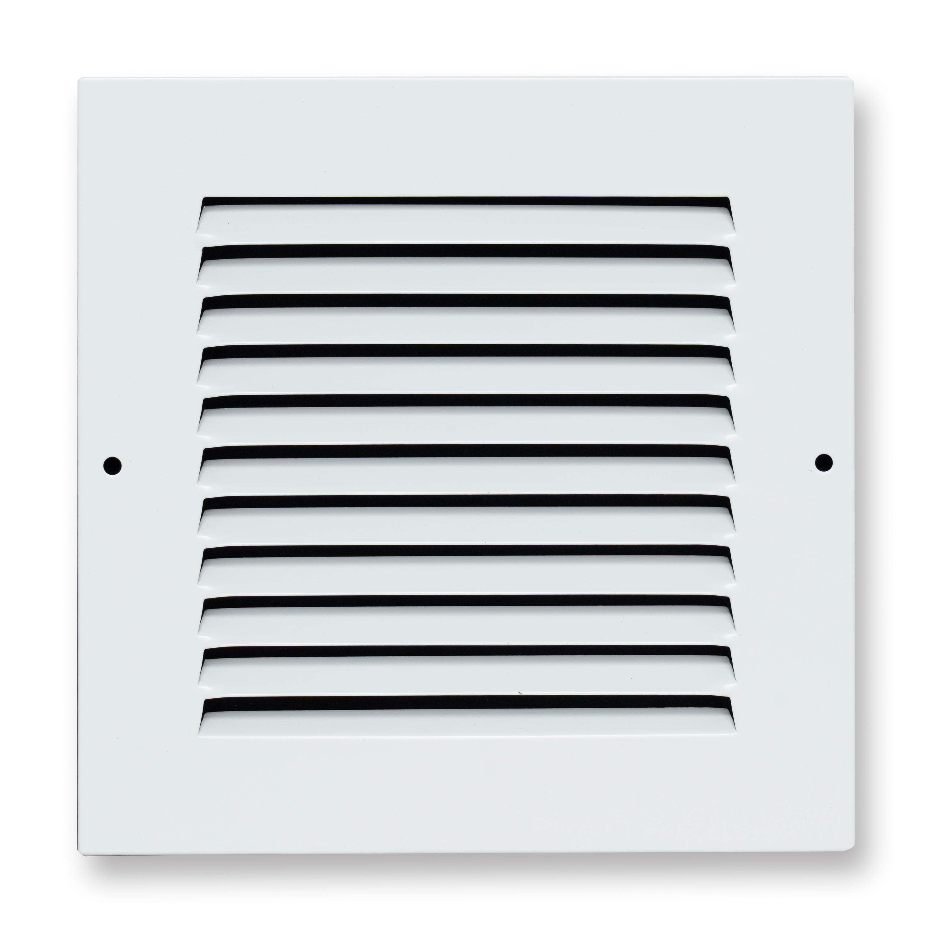 6 x 6-inch White Steel flat stamped return grille, front view 2
