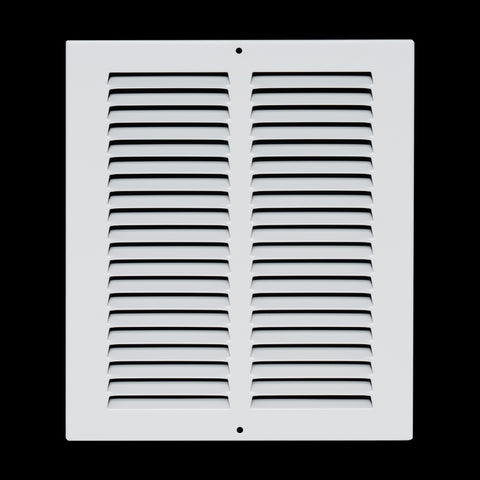 8 x 10-inch White Steel flat stamped return grille, front view