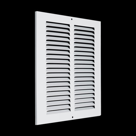 8 x 10-inch White Steel flat stamped return grille, angled view