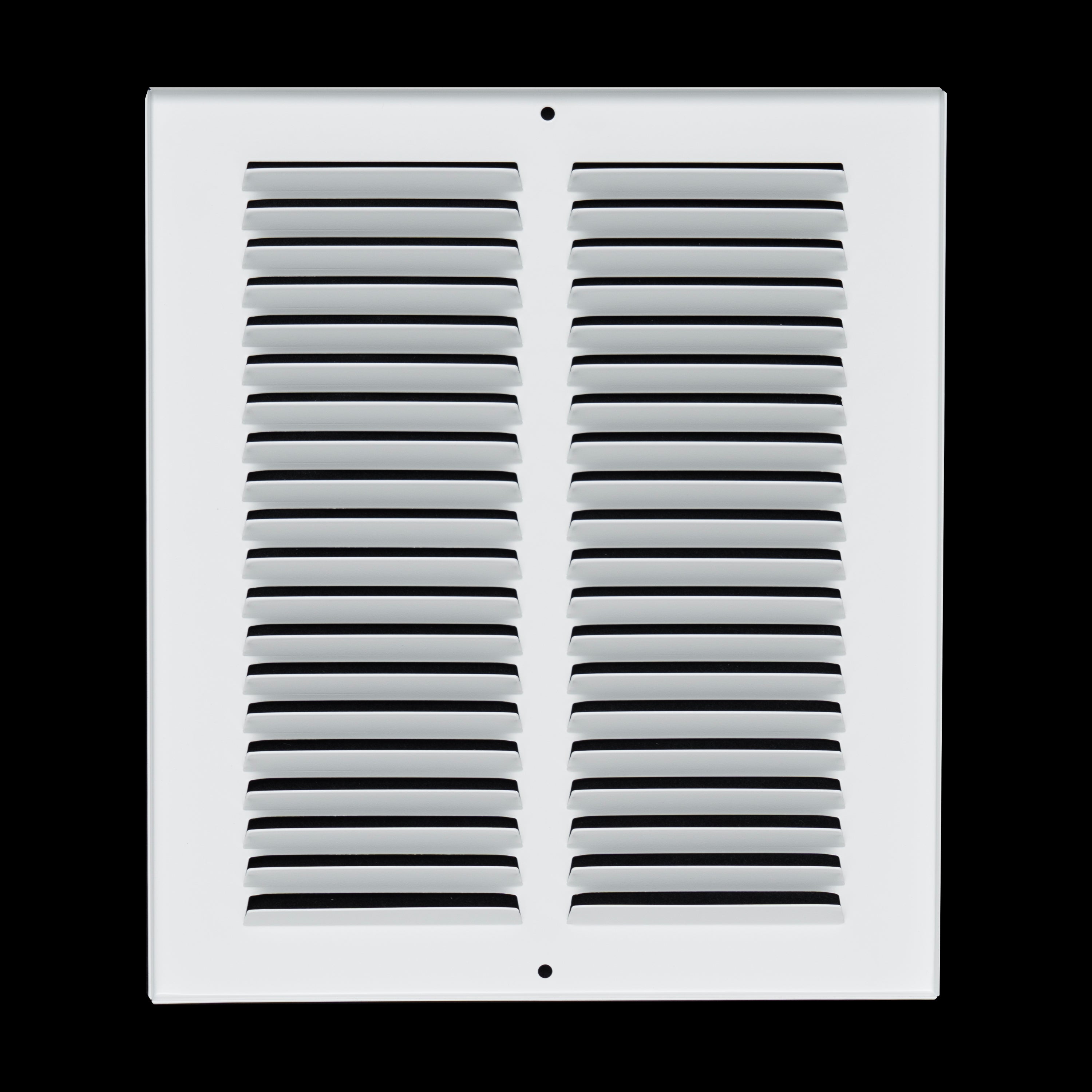 8 x 10-inch White Steel flat stamped return grille, rear view