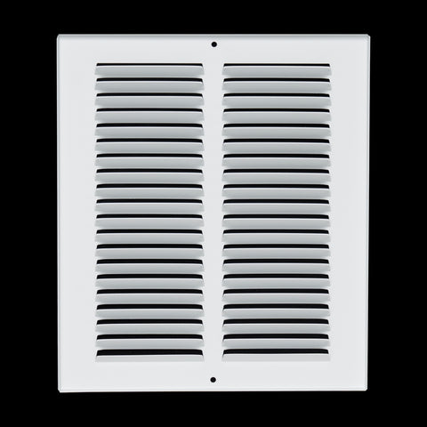 8 x 10-inch White Steel flat stamped return grille, rear view