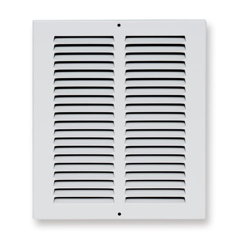 8 x 10-inch White Steel flat stamped return grille, front view 2
