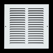 8 x 8-inch White Steel flat stamped return grille, front view
