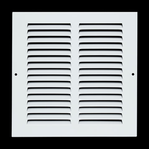 8 x 8-inch White Steel flat stamped return grille, front view