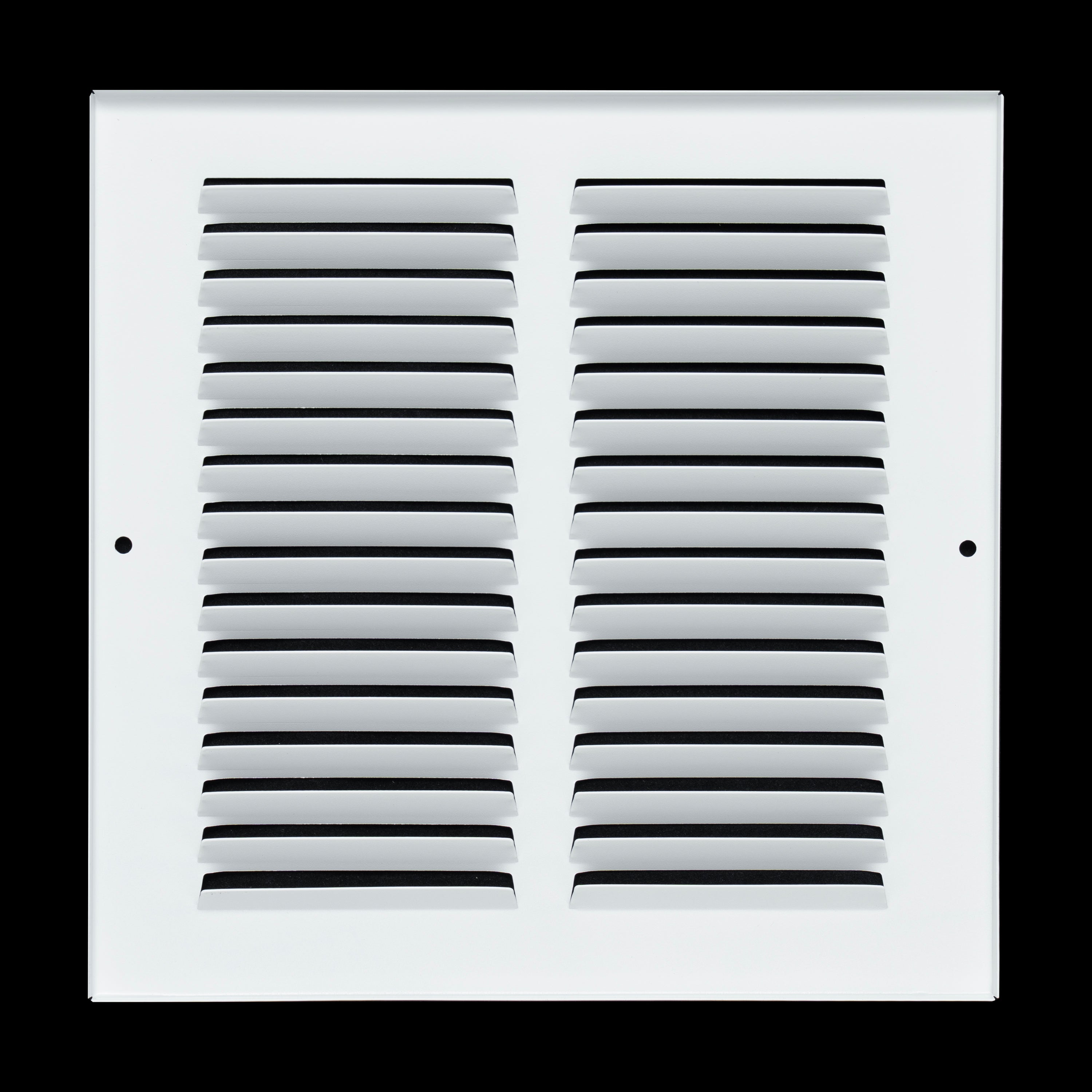 8 x 8-inch White Steel flat stamped return grille, rear view
